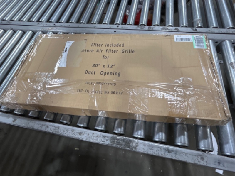 Photo 3 of 30"W x 12"H [Duct Opening Measurements] Filter Included Steel Return Air Filter Grille [Removable Door] for 1" Filters, Vent Cover Grill, White, Outer Dimensions: 32 5/8"W X 14 5/8"H for 30x12 Opening Duct Opening Size: 30"x12"