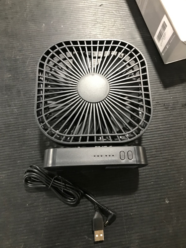 Photo 2 of 5'' AA Battery Operated Fan, Desk Fan with Timer, 3 Speeds, Extra Quiet, 7-Blade Design, Adjustable Angle, for Office Desk, Bedroom and Outdoor (without Batteries)
