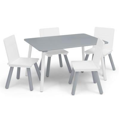 Photo 1 of Color Block Table & 4 Chair Set in Grey/White - Delta Children TT87399GN-1176
