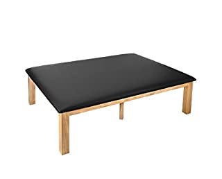 Photo 1 of AdirMed Black Upholstered Therapy Table - Massage Bed Exercise Platform - Physical Therapy Table - Heavy Duty Physical Therapy Bed, 72.4 x 52.9 x 18.5