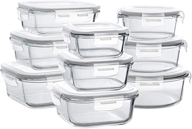 Photo 1 of 
Bayco Glass Storage Containers with Lids, 9 Sets Glass Meal Prep Containers Airtight, Glass Food Storage Containers, Glass Containers for Food Storage with Lids - BPA-Free & Leak Proof

