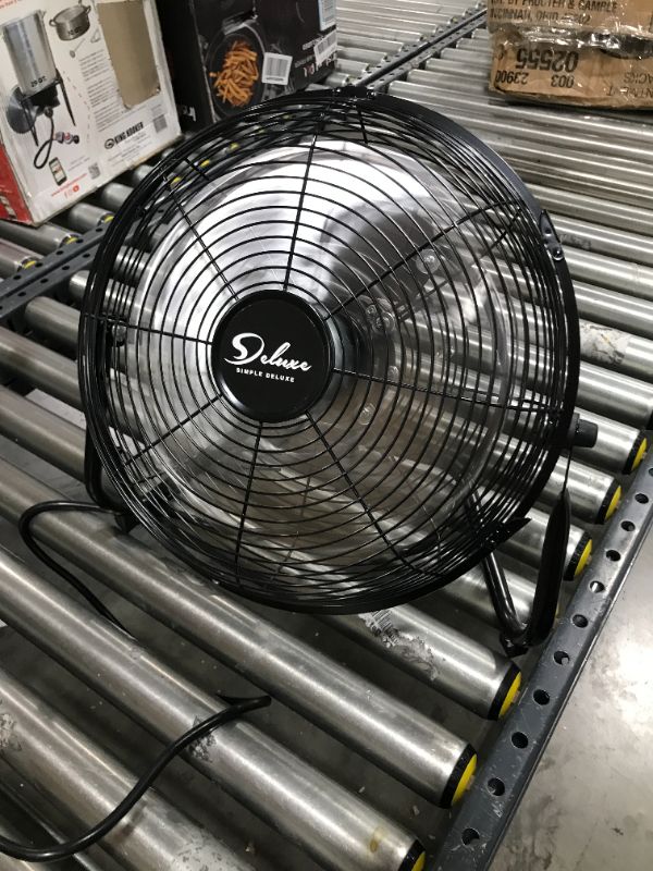 Photo 2 of Simple Deluxe 12 Inch 3-Speed High Velocity Heavy Duty Metal Industrial Floor Fans Oscillating Quiet for Home, Commercial, Residential, and Greenhouse Use, Outdoor/Indoor, Black Regular 12 Inch