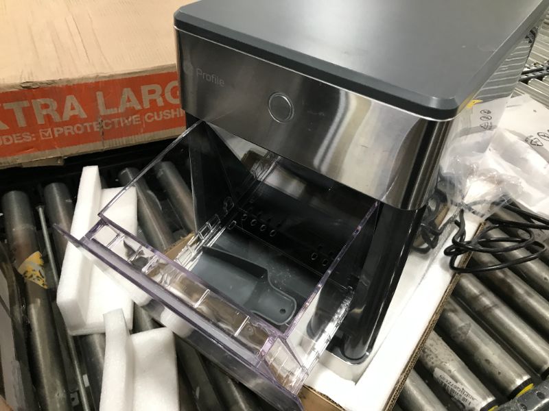 Photo 4 of GE Profile Opal | Countertop Nugget Ice Maker with Side Tank | Portable Ice Machine Makes up to 24 Lbs. of Ice per Day | Stainless Steel Finish

