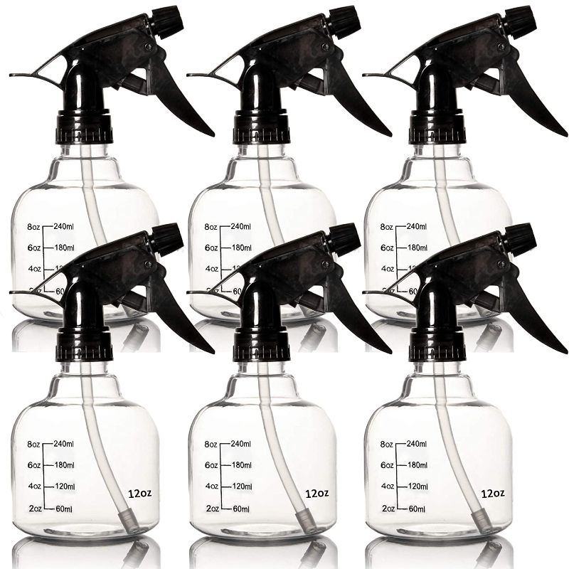 Photo 1 of Youngever 6 Pack Empty Plastic Spray Bottles, Spray Bottles for Hair and Cleaning Solutions (12 Ounce)
