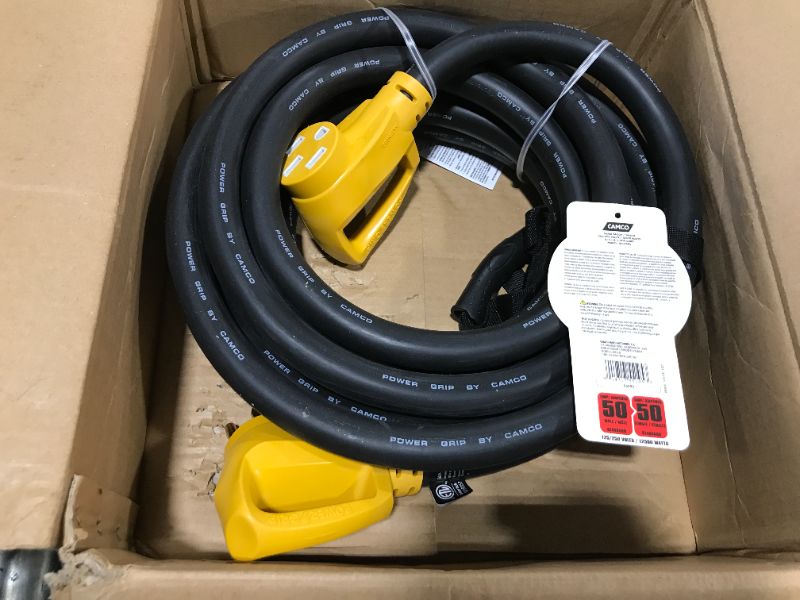 Photo 2 of Camco 55195 RV 30 50-Amp Male and 50-Amp Female PowerGrip Extension Cord
