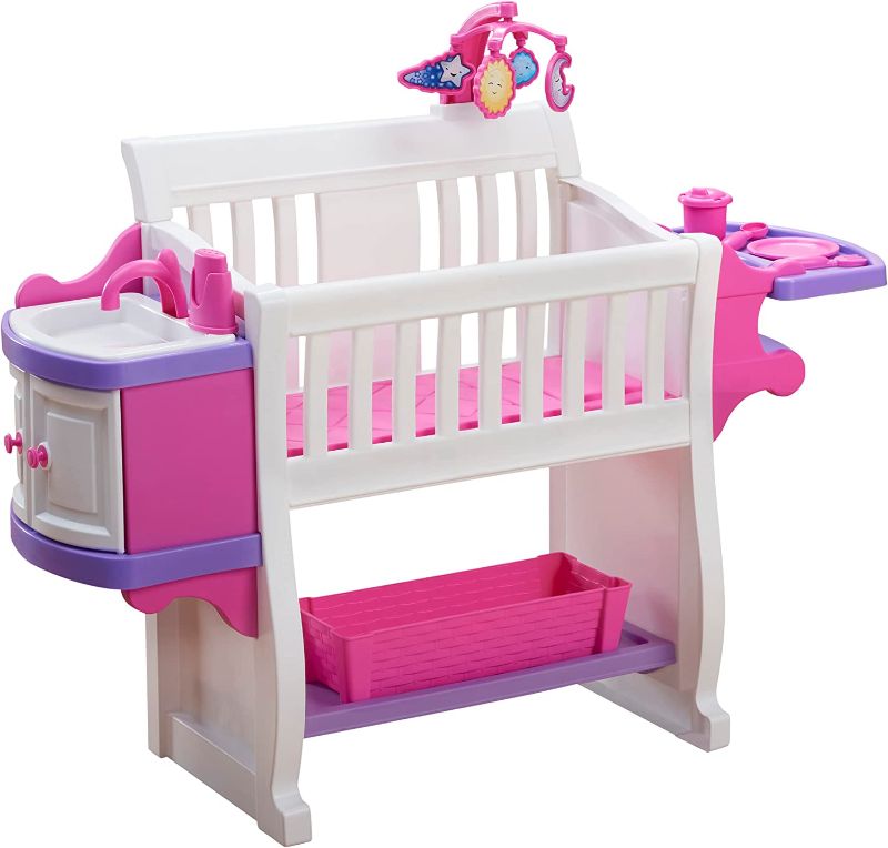 Photo 1 of American Plastic Toys Kids’ My Very Own Nursery Baby Doll Playset, Doll Furniture, Crib, Feeding Station, Learn to Nurture and Care