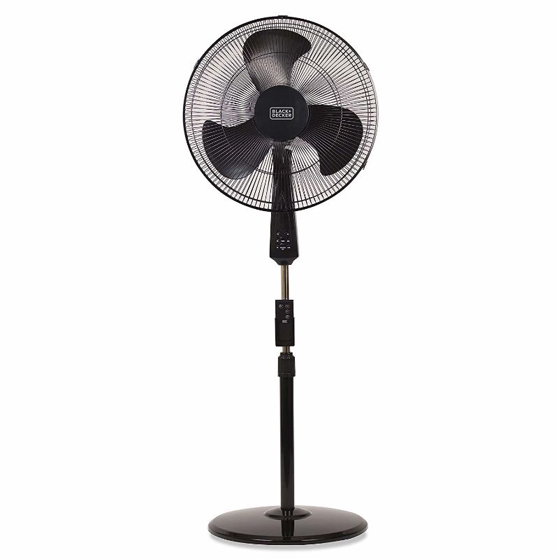 Photo 1 of BLACK+DECKER BFSR18B 18 in. Stand Fan with Remote Control Black
