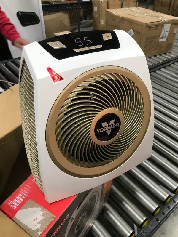 Photo 1 of Vornado AVH10 Vortex Heater with Auto Climate Control, 2 Heat Settings, Fan Only Option, Digital Display, Advanced Safety Features, Whole Room, White AVH10 — Auto Climate Heater