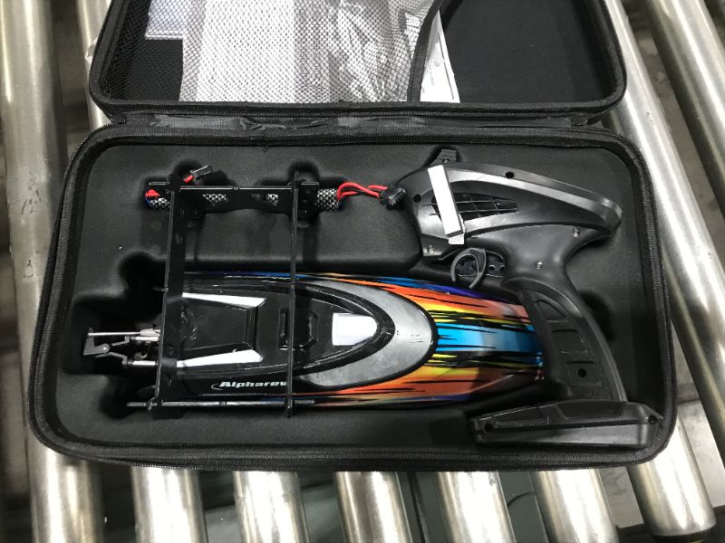 Photo 1 of RC Boat with Case- AlphaRev R308 20+ MPH Fast Remote Control Boat for Pools and Lakes, 2.4 GHZ RC Boats for Adults and Kids with Rechargeable Battery
