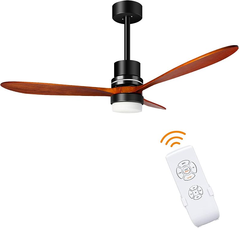 Photo 1 of 52 Inch Ceiling fans with lights and remote 3 speed ceiling fans with Light LED 3 colors led Dimmable light wood ceiling fan with led lights

