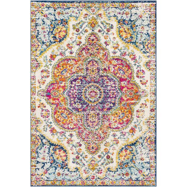 Photo 1 of Alois Pink/Blue Oriental Area Rug 2'7" x 10'