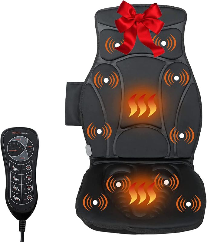 Photo 1 of Massage Seat Cushion with Heat, 10 Vibration Nodes Seat Massager & 2 Heat Pads & 3 Adjustable Intensity, Back