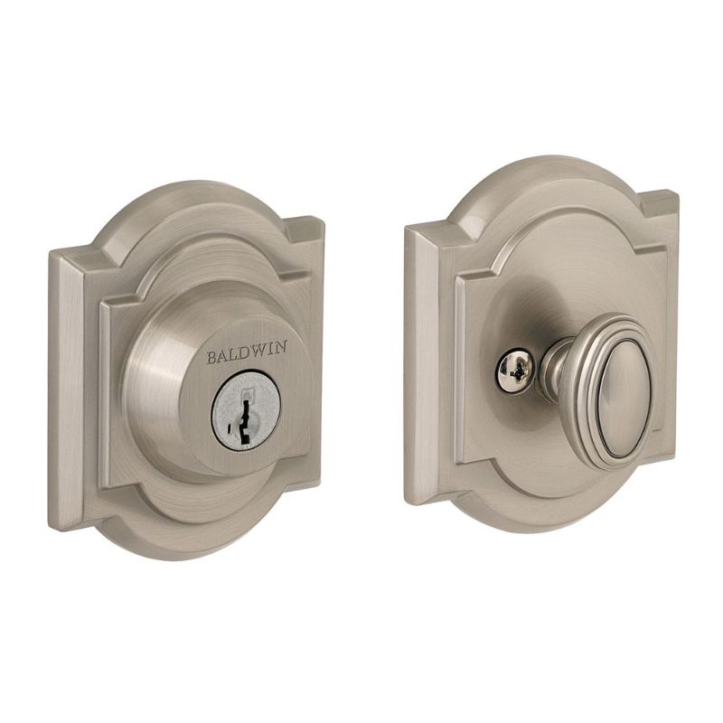 Photo 1 of Baldwin Prestige Satin Nickel Single Cylinder Arched Deadbolt
