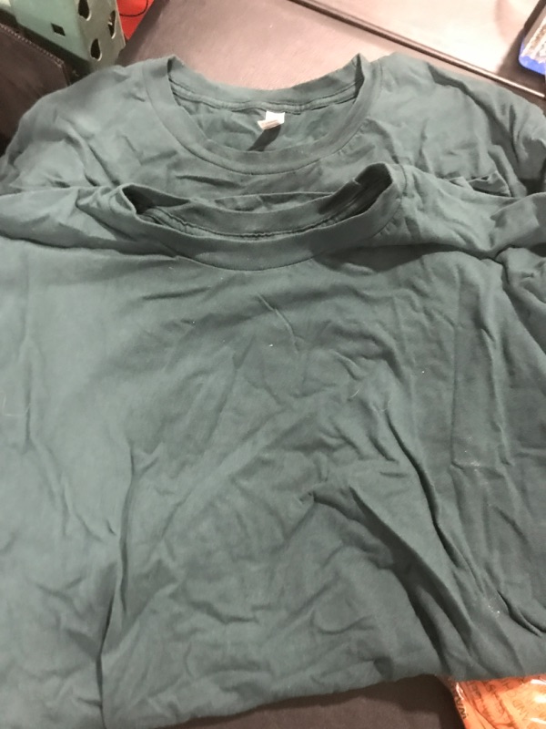 Photo 2 of American Apparel Men's 50/50 Crewneck Short Sleeve T-Shirt, 2-Pack (XL) (GREEN) 