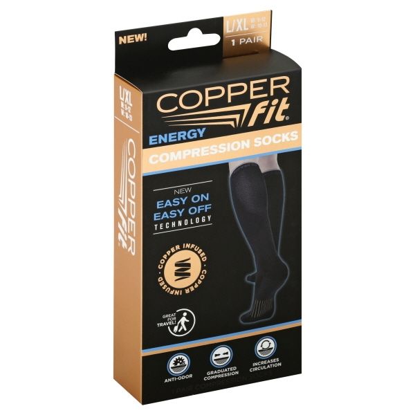 Copper Fit Energy Compression Socks L/XL - 1.0 Pr for sale | North Las ...