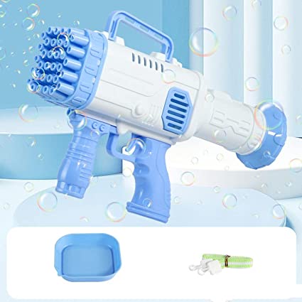 Photo 1 of Detigsia Bazooka Bubble Gun Machine with 34-Hole, 5000+ Bubbles Per Min|Big Rocket Bubble Blowers Maker for Party, Outdoor Toys for Kids Ages 4-8, Gifts for 3 5 6 7 Year Old Boys Girls Adults (Blue)
