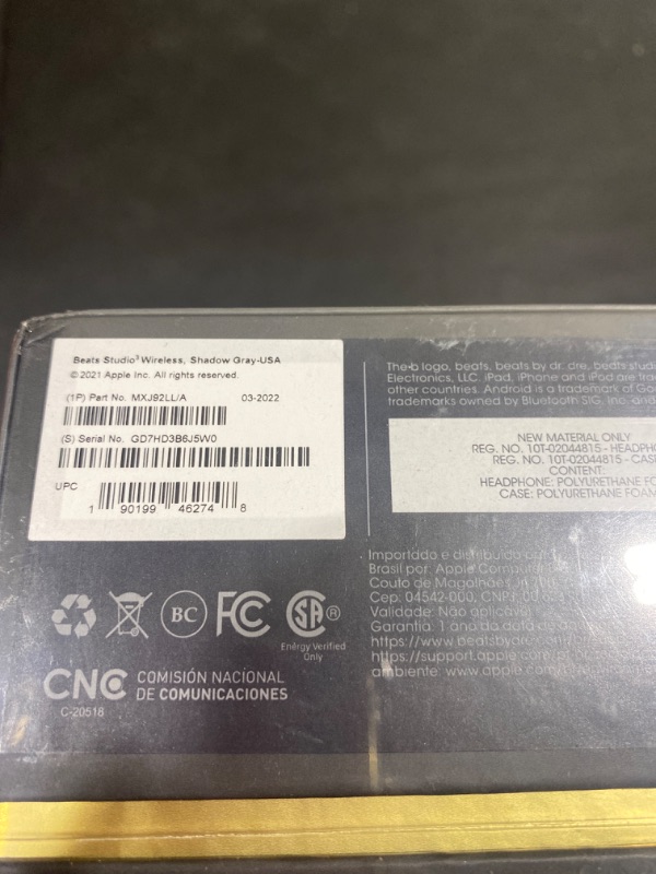 Photo 3 of (BRAND NEW FACTORY SEALED) Beats Studio3 Wireless Noise Cancelling Over-Ear Headphones - Apple W1 Headphone Chip, Class 1 Bluetooth, 22 Hours of Listening Time, Built-in Microphone - Shadow Gray Studio3