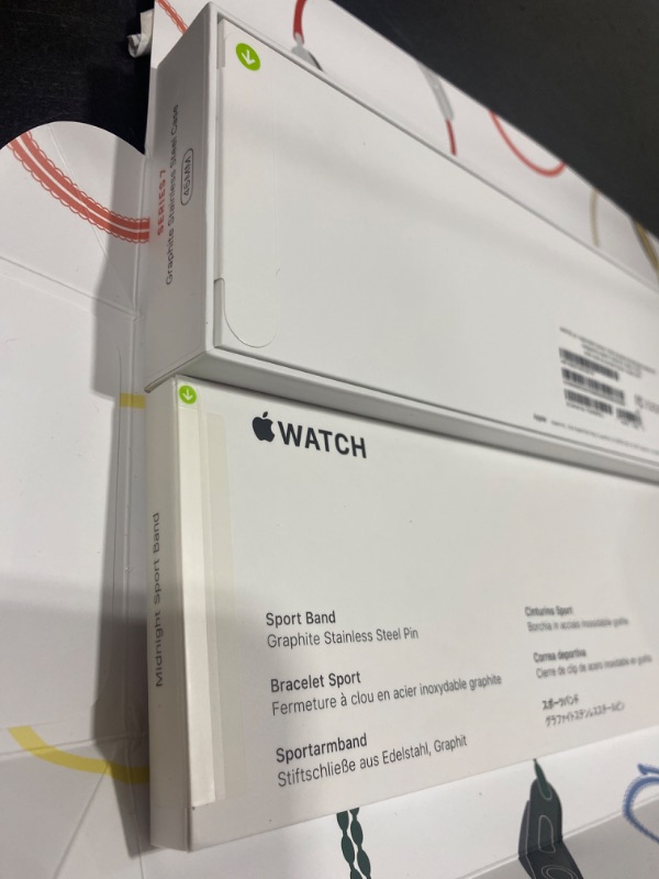 Photo 1 of (BRAND NEW FACTORY SEALED) Apple Watch Series 7 [GPS + Cellular 45mm] Smart Watch w/ Graphite Stainless Steel Case with Midnight Sport Band. (DAMAGES TO BOX)