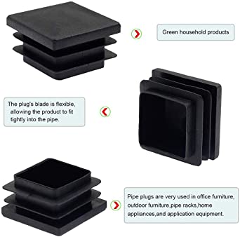Photo 4 of 4 Inch Square Plastic Plugs, 4Pcs Tubing End Caps Black Plastic Square Plugs Tubing Post End Cap for Square Tubing Chair Glide Inserts for Fitness Equipment

Product Dimensions: 4" outer diameter Square tube plug, This plug fits 4 inch (100 x 100 mm) tubi