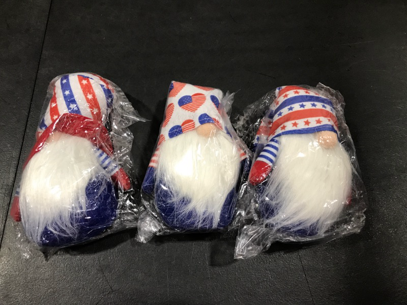 Photo 1 of 3 Pieces Cmas Gnomes Holiday Tomte 4th of July Gnomes Plush Decorations Veterans Day Tomte Decoration Gnome Figurines Stars and Stripes Nisse Handmade Scandinavian Ornaments Plush gnome 