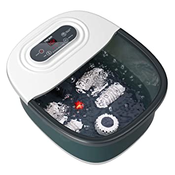 Photo 1 of Foot Spa Bath Massager with Heat, Bubbles, Vibration and Red Light,4 Massage Roller Pedicure Foot Spa Tub for Feet Stress Relief,Foot Soaker with Mini Acupressure Massage Points&Temperature Control 