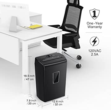 Photo 2 of Bonsaii 10-Sheet Cross Cut Paper Shredder, 5.5 Gal Home Office Heavy Duty Shredder for Credit Card, Staple, Clip with Transparent Window(C209-D)