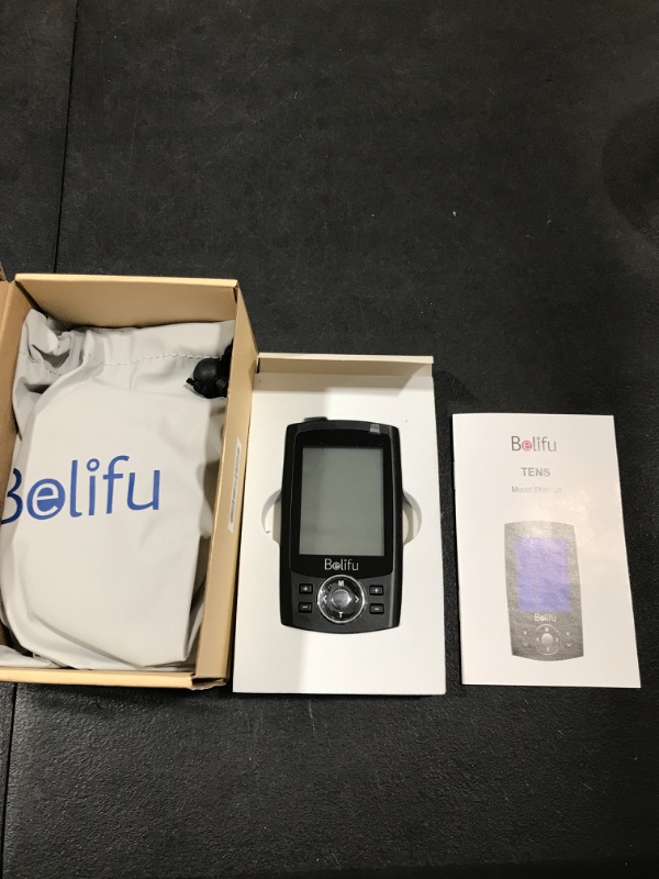 Photo 1 of Belifu 4 Independent Channel TENS EMS Unit, TENS Unit Muscle Stimulator for Pain Relief, 24 Modes 20 Level Intensity, Rechargeable Electric Pulse Massager with Large Screen, 10 Pads, Storage Bag