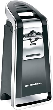 Photo 1 of Hamilton Beach (76606ZA) Smooth Touch Electric Automatic Can Opener with Easy Push Down Lever, Opens All Standard-Size and Pop-Top Cans, Extra Tall, Black and Chrome