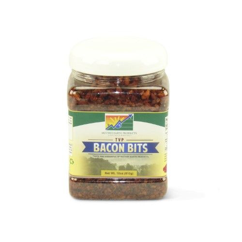 Photo 1 of Mother Earth Products Textured Vegetable Protein Bacon Bits, Quart Jar, 12 Oz
