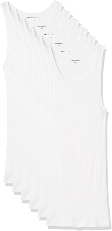 Photo 1 of AMAZON ESSENTIALS - WHITE - 6 PACK - UNDERSHIRTS - LARGE 