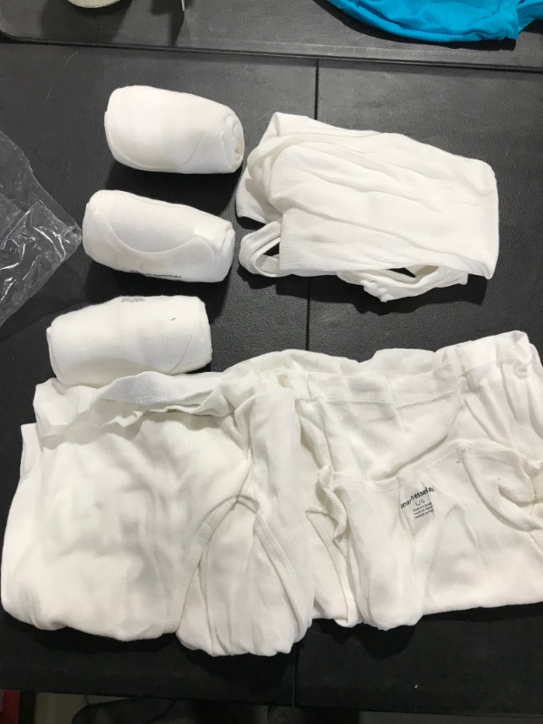 Photo 2 of AMAZON ESSENTIALS - WHITE - 6 PACK - UNDERSHIRTS - LARGE 