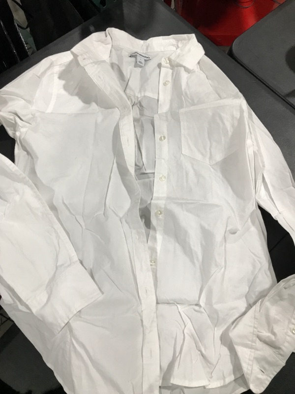 Photo 2 of AMAZON ESSENTIALS - WOMENS - WHITE - LONG SLEEVE - BUTTON DOWN - SMALL 