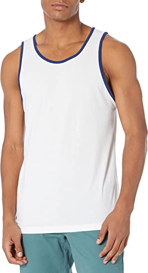 Photo 1 of AMAZON ESSENTIALS - SLIM TANK TOP - MEDIUM WHITE - RINGER 