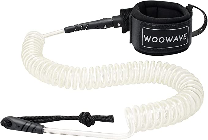 Photo 1 of WOOWAVE SUP Leash 11 Foot Coiled Stand Up Paddle Board Surfboard Leash Stay on Board Ankle Strap with Waterproof Wallet/Phone Case
