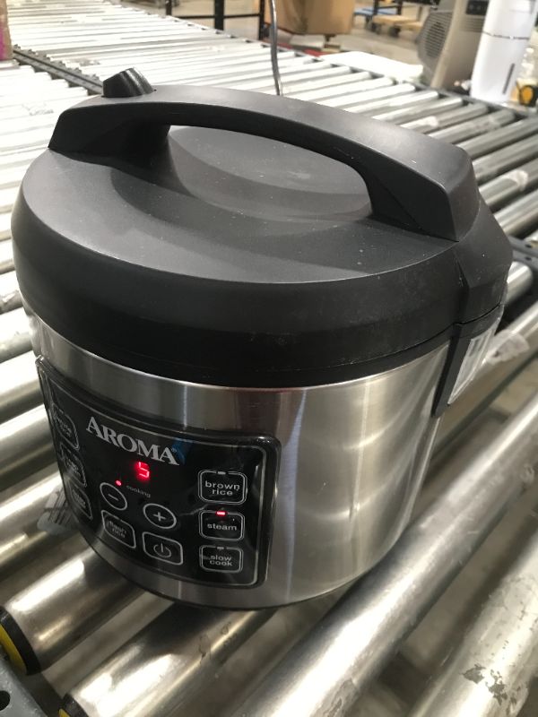 Photo 2 of Aroma Housewares 20 Cup Cooked (10 cup uncooked) Digital Rice Cooker, Slow Cooker, Food Steamer, SS Exterior (ARC-150SB),Black Basic