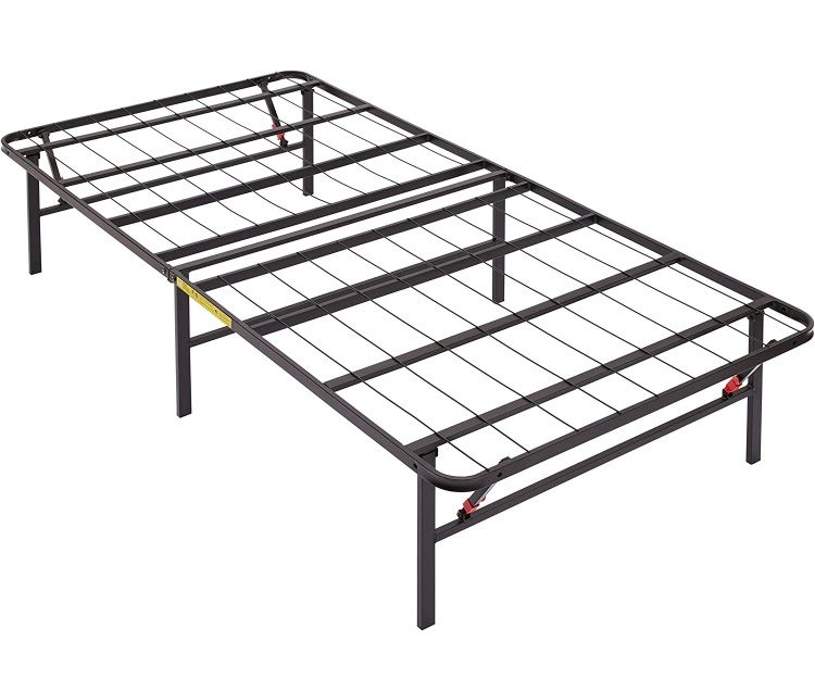 Photo 1 of Amazon Basics Foldable Metal Platform Bed Frame with Tool Free Setup, 14 Inches High, Twin, Black