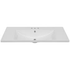 Photo 1 of 36" Single Bathroom Vanity Top with White Basin 3Faucet Holes Ceramic
