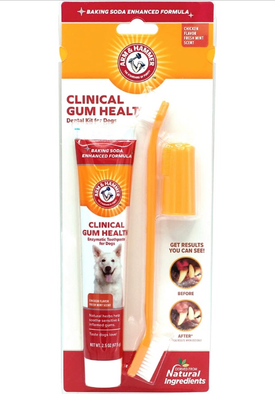 Photo 1 of Arm & Hammer for Pets Clinical Gum Health Kit for Dogs, Toothpaste for Dogs - Dog Toothbrush & Dog Toothpaste - Soothes Inflamed Gums, 3-Piece Kit for Dog Teeth Cleaning from Arm and Hammer