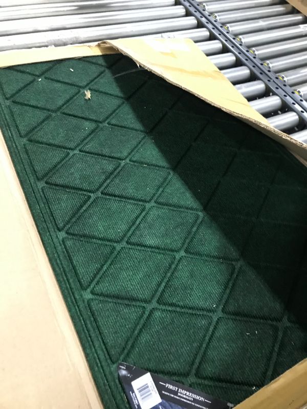 Photo 2 of A1HC Diamond Green 24 in. x 36 in. Eco-Poly Scraper Mats with Anti-Slip Fabric Finish and Tire Crumb Backing
