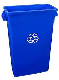 Photo 1 of AmazonCommercial 23 Gallon Commercial Slim Trash Can Blue w/Recycle Logo 1-pack
