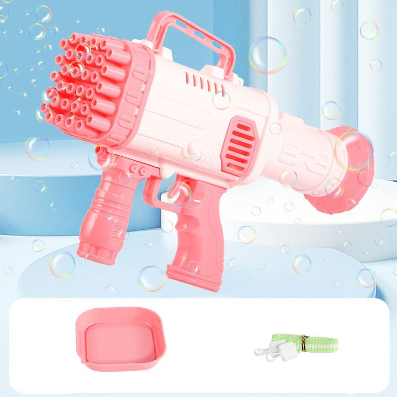 Photo 1 of Detigsia Bazooka Bubble Gun Machine with 34-Hole, 5000+ Bubbles Per Min|Big Rocket Bubble Blowers Maker for Party, Outdoor Toys for Kids Ages 4-8, Gifts for 3 5 6 7 Year Old Boys Girls Adults (Pink)
