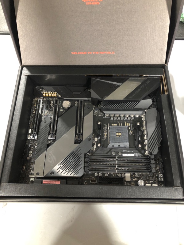 Photo 5 of ASUS ROG X570 Crosshair VIII Hero (Wi-Fi) ATX Motherboard with PCIe 4.0, on-Board WiFi 6 (802.11Ax), 2.5 Gbps LAN, USB 3.2, SATA, M.2, Node and Aura Sync RGB Lighting
OPEN BOX FOR PHOTOS 