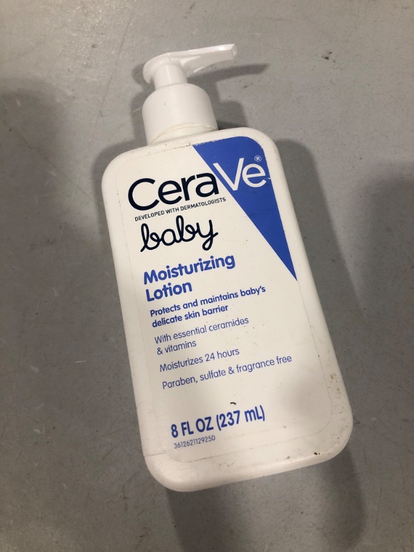 Photo 2 of CeraVe Baby Lotion | Gentle Baby Skin Care with Ceramides, Niacinamide & Vitamin E | Fragrance, Paraben, Dye & Phthalates Free | Lightweight Baby Moisturizer | 8 Ounce | Packaging May Vary
