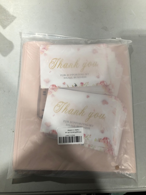 Photo 1 of 50Pcs Poly Mailers 10x13 Inch with 50Pcs Thank You Cards, Packaging Bags for Small Business, Shipping Bags for Clothing, Small Business Packaging Suppilies pink