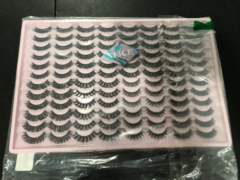 Photo 2 of 48 Pairs False Eyelashes Fluffy Mink Lashes Natural Look Wispy Russian Strip Eye Lashes Pack D Curl Curly Fake Eyelashes Wholesale Bulk
