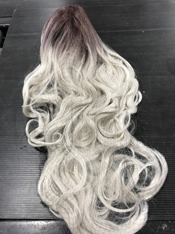 Photo 1 of  Long White Wavy Synthetic Hair 