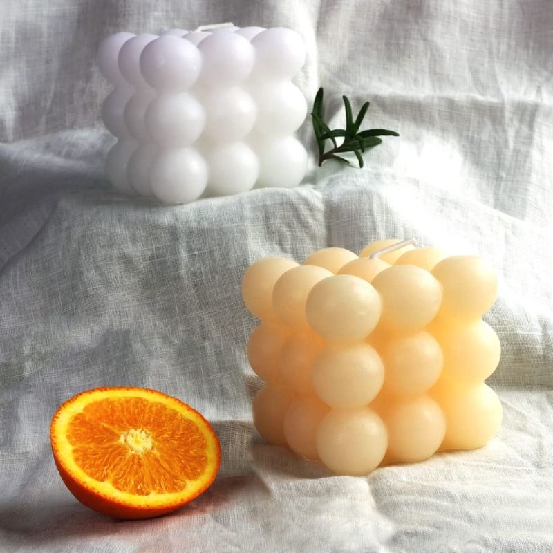 Photo 1 of ABOUND LIFESTYLE Bubble Candle Set of Two (Vanilla and Citrus)- Cube Scented Candle - Handmade Aesthetic Candle - Cloud Shaped Small Relaxing Candle Gifts for Women 