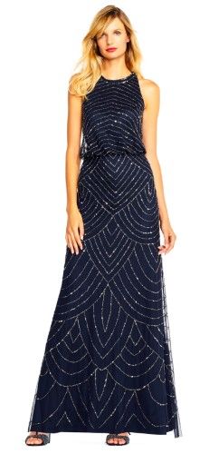 Photo 1 of Adrianna Papell Sequined Blouson Gown SIZE 16