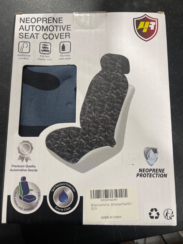 Photo 2 of 4R Car Seat Covers, Neoprene Car Seat Cover Full Set, Universal Auto Front Seat Cover, Waterproof/Non-Slip/Anti-Dirty and Easy to Install - Fits for Beach Swimming Running Gym Boxing Workout(Blue)
