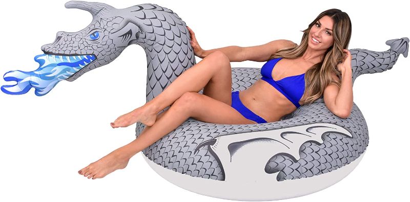 Photo 1 of GoFloats Dragon Party Tube Inflatable Rafts - Choose From Fire Dragon and Ice Dragon, Pool Floats for Adults and Kids